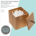 thumbnail image 3 of Bath Bliss Small Square Oslo Bamboo Storage Jar with Loop Pull Lid, Makeup Organizer, 3 of 9