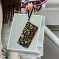 thumbnail image 3 of Womens Wallet Bifold Ladies Cluth Bag Wristlet Wrist Strap Long Purse Butterfly Flower Design, 3 of 6
