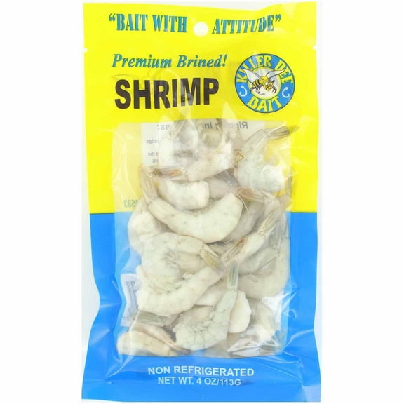 Killer Bee Premium Brined Orange Shrimp 4 oz. – All Natural Fishing Bait