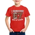 thumbnail image 3 of Rhuody T-Shirt Garçon Col Rond Blouse Manches Courtes Tee Rentrée des Classes Imprimés de Chiffres de Dessins Animés Hauts Coupe Décontractée Combinaison d'Été Rouge 12-13 Ans, 3 of 3