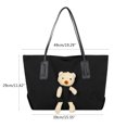 thumbnail image 3 of Cadorn Canvas Tote Shoulder Bag Large Capacity Bag for Women with Inner Pocket Black for Daily Commute, Shopping, Travel and Grocery, 3 of 7