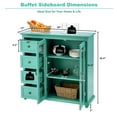 thumbnail image 3 of Giantex Sideboard Buffet Cabinet w/4 Drawers & Dual-Open Glass Doors, Kitchen Buffet Storage Cabinet, Green, 3 of 8