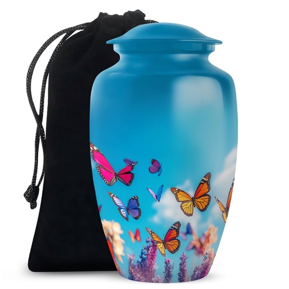Yatskia Colorful Butterfly Urn For Ashes For Women, Urns For Human Ashes Adult Man, (Classic Large, 10 inch)