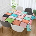 thumbnail image 2 of Yayeee Tablecloths 60" x 60" Rectangle Wrinkle Resistant Party Table Cover, Colorful Checkered Pattern, 2 of 8