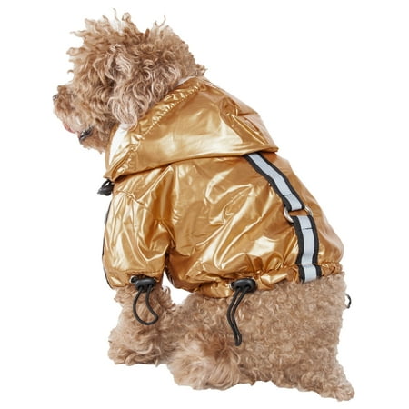 UPC: 0858342341059 | Pet Life ® Reflecta-Sport Multi-Adjustable Reflective Weather-Proof Dog Raincoat w/ Removable Hood