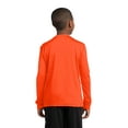 thumbnail image 2 of Sport Tek Teen Unisex Regular Plain Long Sleeves T-Shirt Neon Orange X-Small, 2 of 5