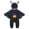 thumbnail image 2 of WIBACKER 3M-24M Infant Unisex Baby Halloween Dress Up Clothes Bat Wings Romper with Cap Newborn Animal Costumes, 2 of 14