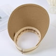 thumbnail image 4 of HJYCHN Women's Men's Woven Sliding Sun Visor Adjustable Sports Summer Cap Sunshade Hat Khaki One Size, 4 of 4