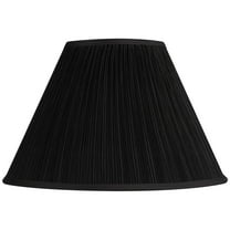 Springcrest Black Mushroom Pleated Large Empire Lamp Shade 7" Top x 17" Bottom x 11" High x 11.5" Slant (Spider) Replacement with Harp and Finial