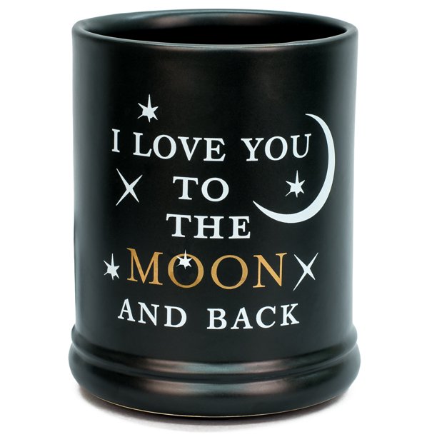 Elanze Designs Love You to the Moon Black Ceramic Stoneware Electric