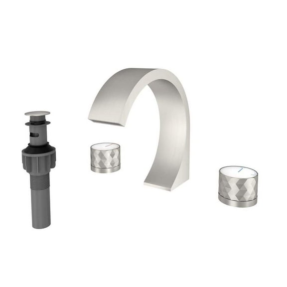 CASAINC 2 Handle Widespread Bathroom Faucet with Matching Pop Up Drain, Brushed Nickel