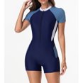 thumbnail image 4 of Women's One Piece Swimsuit Rash Guard Bathing Suit Short Sleeve Boyleg Bottom UPF 50+ Surfing Wetsuit, 4 of 9