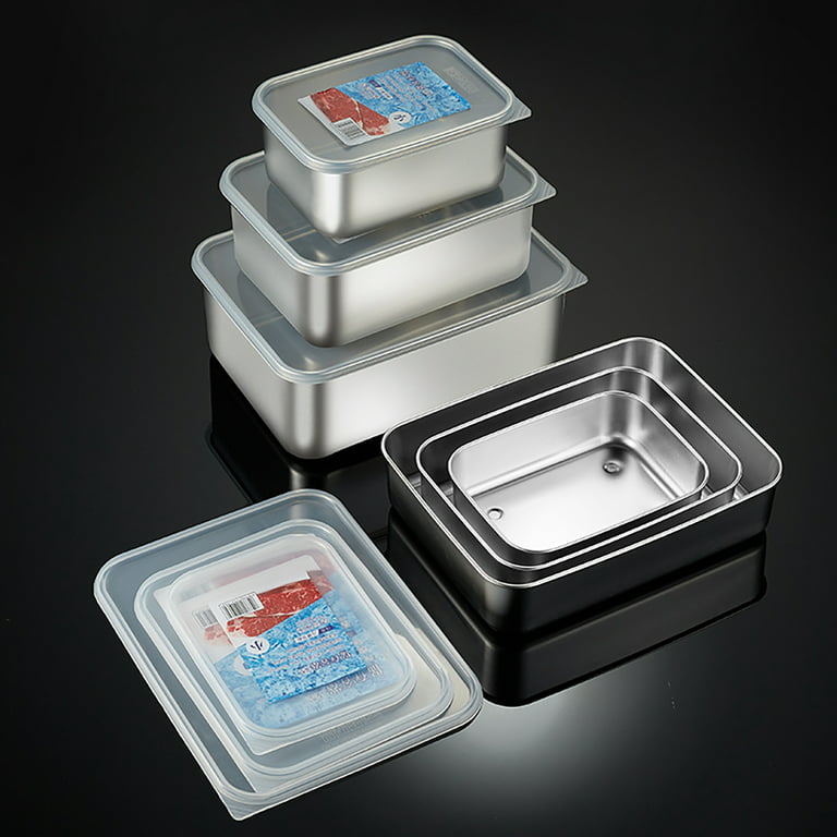 Stainless Steel Food Preservation Box With Sealed Lid, Double Ear