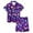 t#82Purple212, variant on CAIVO Kids Children Easter Egg Painted Home Outfit Set Colorful Short Sleeve Blouse Shorts Girls Daily Breathable Clothing Sets