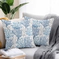 thumbnail image 2 of Throw Pillow Covers 16x16 Inch Set of 2, Navy Blue Coral Coastal Waterproof Outdoor Pillow Covers, Summer Beach Seaside Nautical Decorative Cushion Pillowcases for Couch, Sofa, Bed, Garden, Patio, 2 of 9