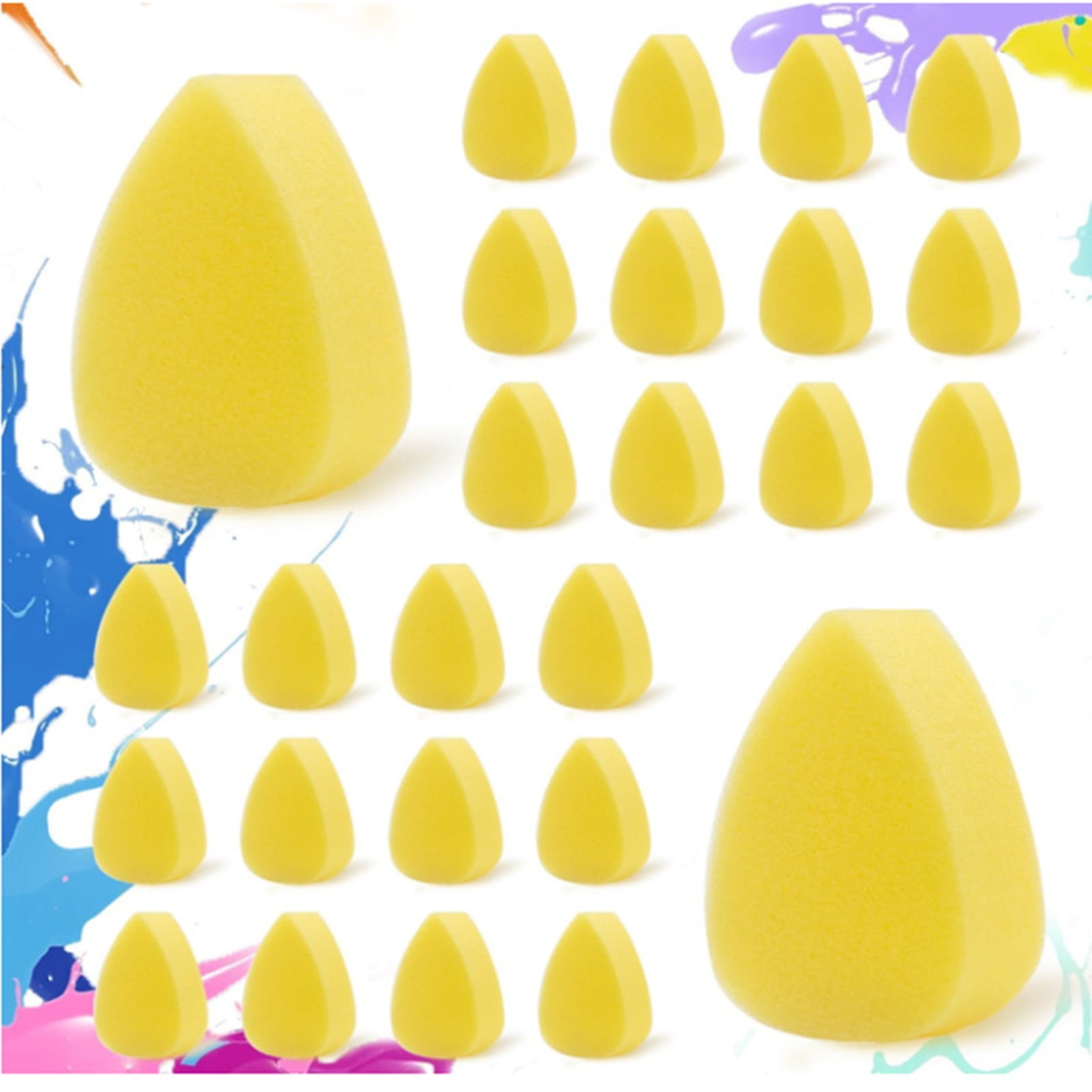 wirlsweal Elastic Absorbent Sponge Painting Sponge 24pcs Face Paint Sponges  High-density Easy to Use Semicircular Rich Shapes Soft Face Painting