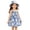 Blue, variant on Toddler Girl Dress Print Ruffle Sleeveless Baby Girl Dresses Summer Beach Casual Sundress with Matching Hat