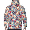 thumbnail image 7 of Picia music Skull record Retro Pattern Casual Men's Hoodie - Lightweight Hooded Sweatshirt with Kangaroo Pocket, Comfortable Pullover for Everyday, Travel-Large, 7 of 7