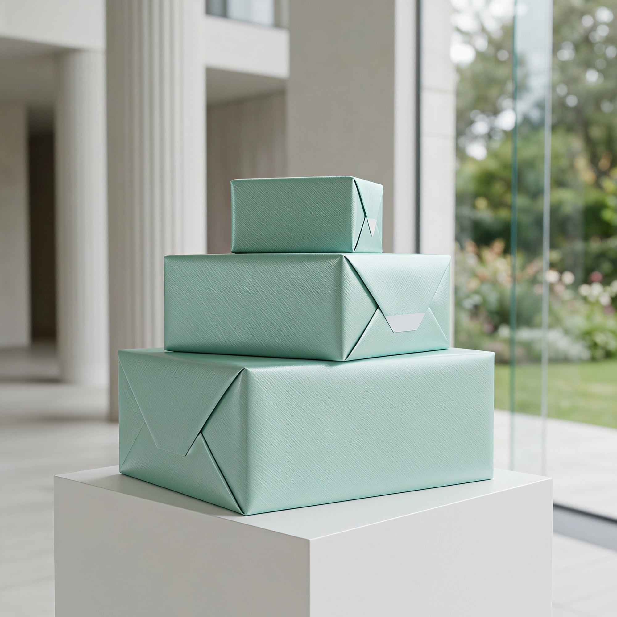 Unique Bargains 3Pcs Heavyweight Matte Gift Wrapping Paper Sky Blue 27.6" x 19.7"