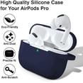 thumbnail image 4 of IBAOLEA Compatible for AirPods Pro Case Cover, [Front LED Visible] Silicone Protective Case for AirPods Pro 2019, Burgundy Navy Blue, 4 of 7