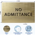 thumbnail image 2 of ADA CENTRAL SIGNS - 6" X4" No Admittance Sign - ADA Compliant Tactile Graphics Grade 2 Braille Text Surveillance Sign | Privacy, No Disturbance Plastic Signs for Home, School, Business, and Apartments, 2 of 7
