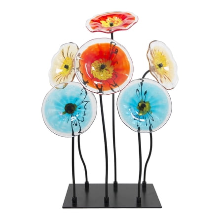 AS19275 Dale Tiffany Lighting Flower Garden – 21.5 Inch 6-Piece Handcrafted Art Glass Decor With Stand
