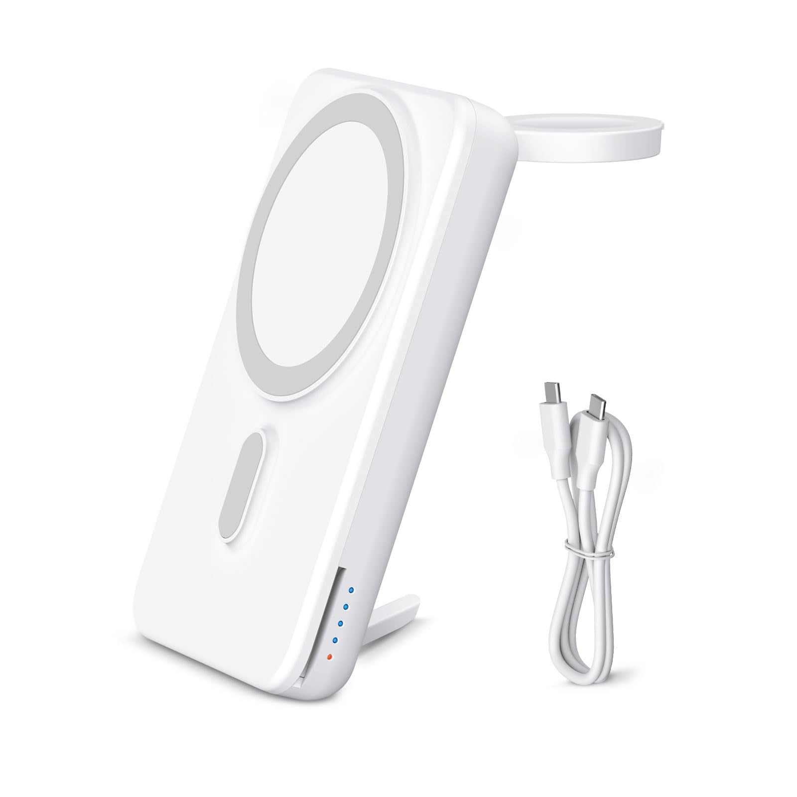 Smtcsl 5000mAh Portable Power Pack Magsafe Charger for iPhone 16/15/14, White