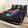 thumbnail image 4 of Castle Fairy Musical Notes 4pcs Bed Sheets,Geometric Honeycomb King Sheets,Gradient Melody Super Cozy Sheet Set,Luxury Music Bedroom Decor, 4 of 7