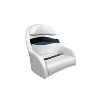 Elite Series Pontoon Bucket Style Captain Chair 3206-AADK White / Navy / Blue
