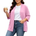 thumbnail image 3 of Elvqul Womens Wine Cardigans Plus Size Lightweight Sweaters Casual Solid Color Fall Button Down Long Sleeve Coats for Ladies Loose, 3 of 10