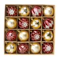 thumbnail image 1 of 16 piezas de adornos navideños de bolas colgantes, manualidades, colgantes, decoraciones navideñas para Acción de y festividades. Oro rojo, 1 of 8