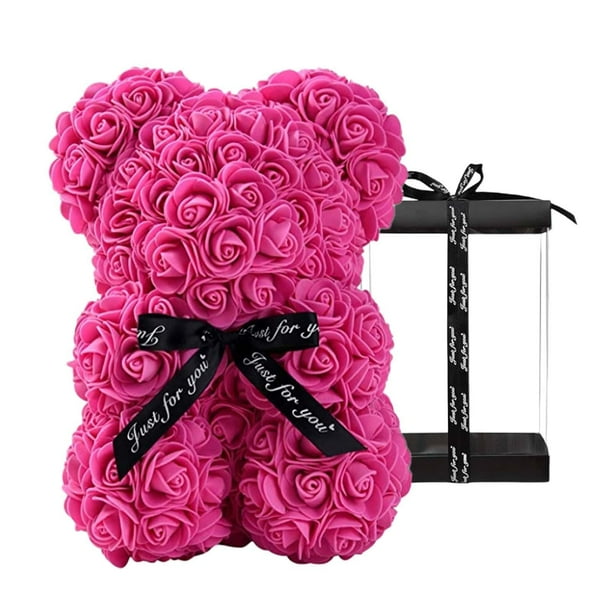 Oso de flores creativo para boda, oso de peluche rosa para amante, mamá, de hija e hijo.