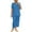 Blue, variant on lmcalzta 2 Piece Sets for Women Linen Set Wide Leg Capris Short Sleeve Crew Neck Top Lounge Summer Outfits