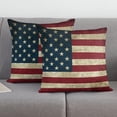 thumbnail image 4 of Star-Spangled Banner Throw Pillow Covers Retro The Flag of United States of America Soft Decorative Throw Pillowcase Square Pillow Cover Cushion Case for Couch Sofa Bedroom Car (16in x 16in), 4 of 6