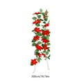 thumbnail image 3 of LanSuare 6.5FT Red Berry Christmas Artificial Garlands, Xmas Berry Holly Leaves Garland with Red Flower, Winter Snowy Hanging Garlands for Table, Mantle, Fireplace, Outdoor Xmas Decor, 3 of 7