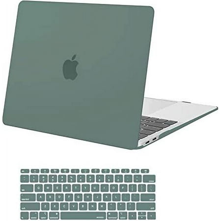 MacBook Air 13 inch Case 2022 2021 2020 2019 2018 Release A2337 M1 A2179 A1932 Retina Display with Touch ID, Hard Shell Cover with Keyboard Cover Green