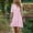 Pink, variant on Linen Dress Interview Dress Regular Fit 2026 Summer Striped Print Short Sleeve Lapel Button Down Boho Dress for Lounge and Relax S-3XL