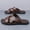 Brown, variant on Couple's Crisscross Strap Slide Sandals Summer Soft Sole Non-Slip Outdoor Casual Beach Slippers
