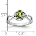 thumbnail image 2 of 14K White Gold 6X4mm Oval Peridot Aa Diamond Ring (Size 6) Made In United States y2086pe/aa, 2 of 5