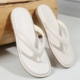 thumbnail image 5 of Flip Flops for Women Dressy Summer Slip on Slides Lightweight Thong Sandals Comfortable Memory Foam Slippers White Size 6, 5 of 7