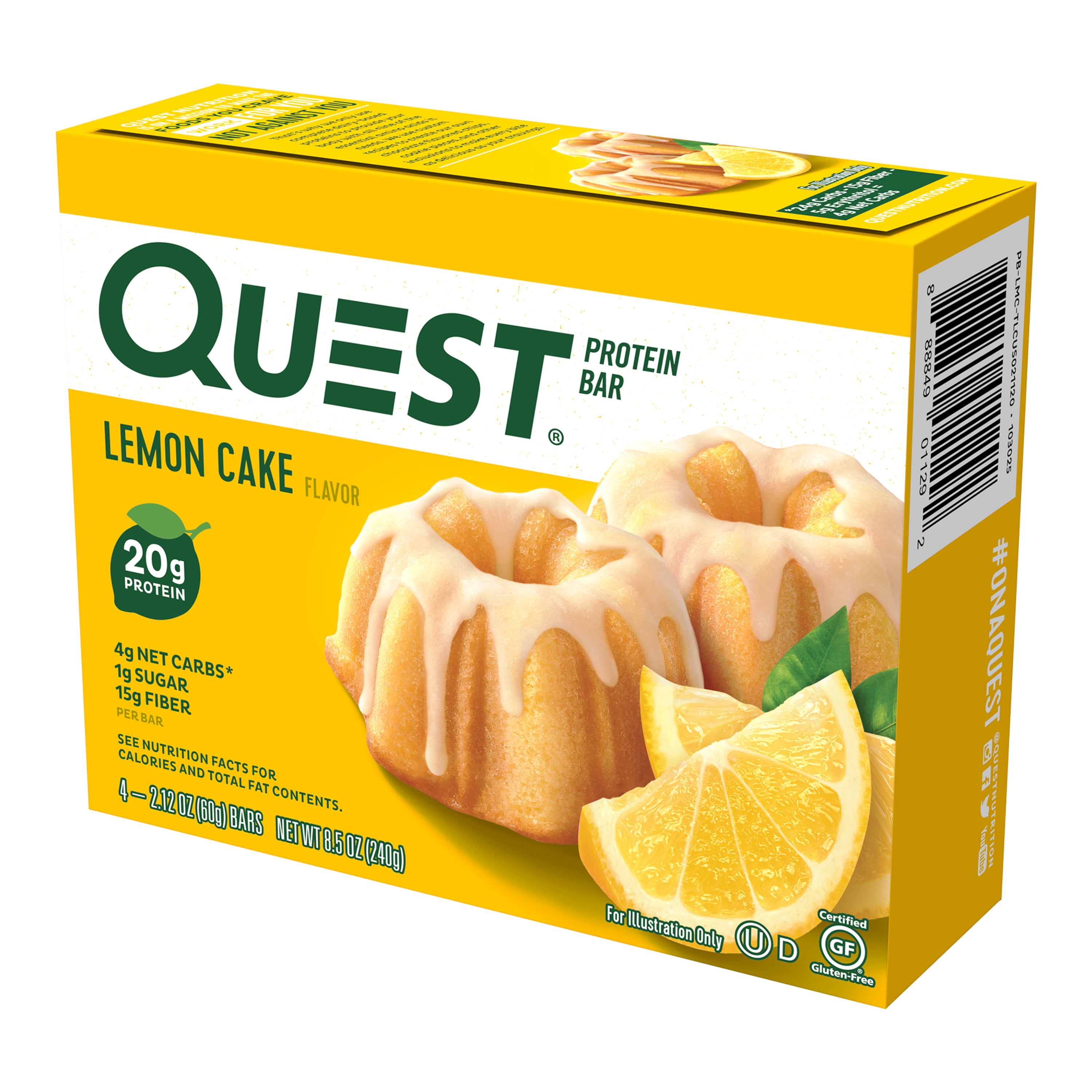 Quest Nutrition Lemon Cake Protein Bar High Protein, Low Carb, Gluten