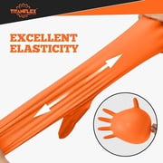 TitanFlex Heavy Duty Orange Nitrile Gloves, 6 Mil, Large, Industrial Raised Diamond Texture, Work Gloves Disposable Latex Free, Powder Free, Chemical Resistant, Mechanic Gloves(Box of 100)