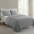 thumbnail image 4 of VCNY Home Shore Gray 3 Piece Reversible Bed Quilt and 2 Pillow Shams Set, King, 4 of 6