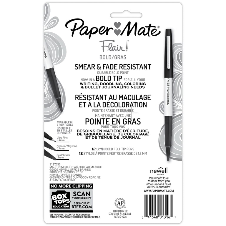 Paper Mate Flair Bold Felt Tip Pens, Assorted, 12 Count photo 7