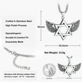thumbnail image 4 of [Clearance]Star of David Necklace for Men Women with Angel Wing Stainless Steel Amulet Jewelry, 4 of 5