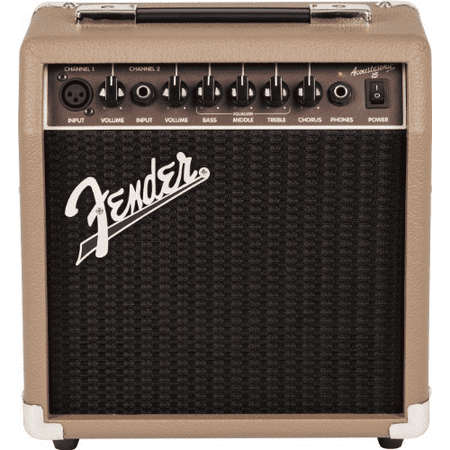 Fender Acoustasonic 15 Acoustic Combo Amp Tan (Best Fender Solid State Amp)