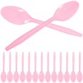 thumbnail image 1 of 100 Pcs Durable Pink Plastic Dessert Spoons for Daily Use Party Tableware Lightweight and Portable, 1 of 5