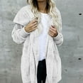 thumbnail image 2 of Womens Sherpa Jacket Hooded Fuzzy Fleece Open Front Cardigan Soft Fluffy Oversized Winter Coats with Pockets (XL, White), 2 of 5