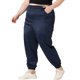 thumbnail image 4 of Pantalones cargo de satén para mujer de tallas grandes Agnes Orinda con cintura elástica y bolsillos, longitud hasta el tobillo, 1X azul real, 4 of 6