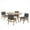 Dark Gray+Walnut, variant on GDF Studio Sage Modern 5-Piece Dining Set, 59" Rectangle Table with Upholstered Chairs, Solid Wood Frame, Wheat Walnut
